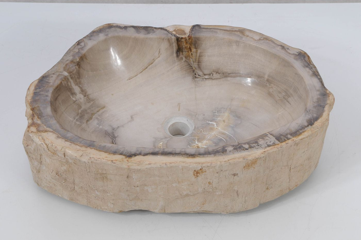 Lavandino in legno pietrificato - 53405 - Esotika