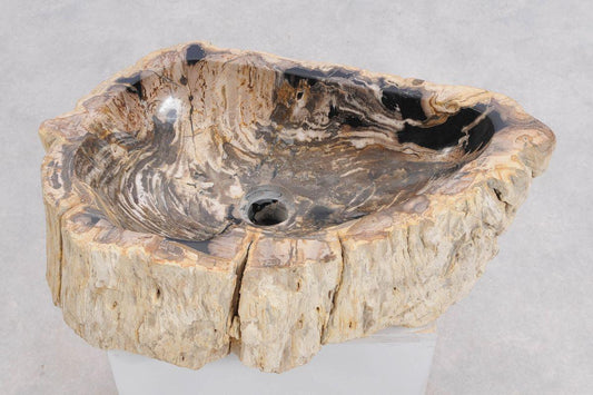 Lavandino in legno pietrificato - 50251 - Esotika