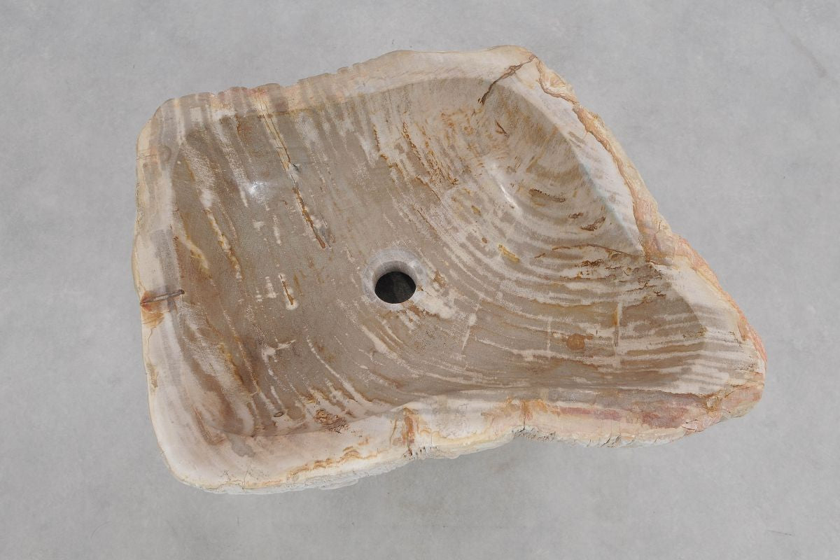 Lavandino in legno pietrificato - 50221