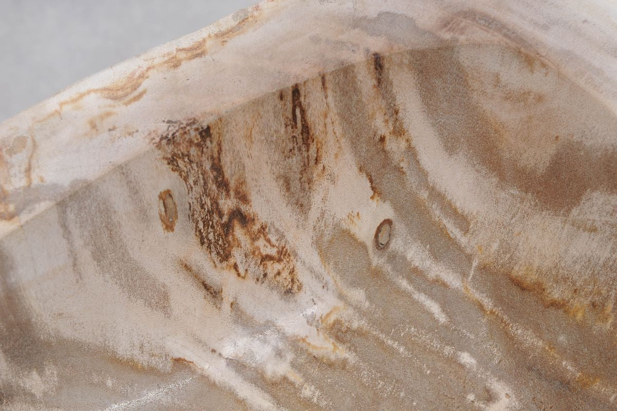 Lavandino da appoggio in legno pietrificato - 50221