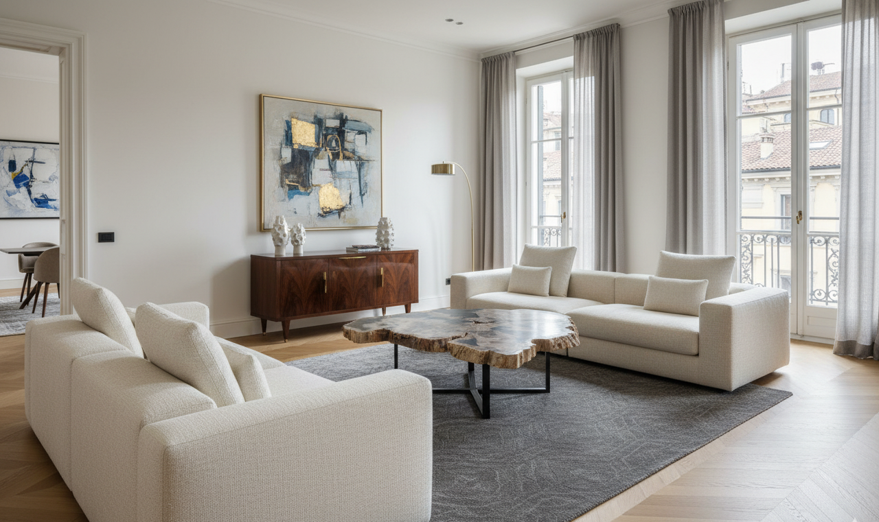 Tavolino caffè in legno pietrificato - 58254