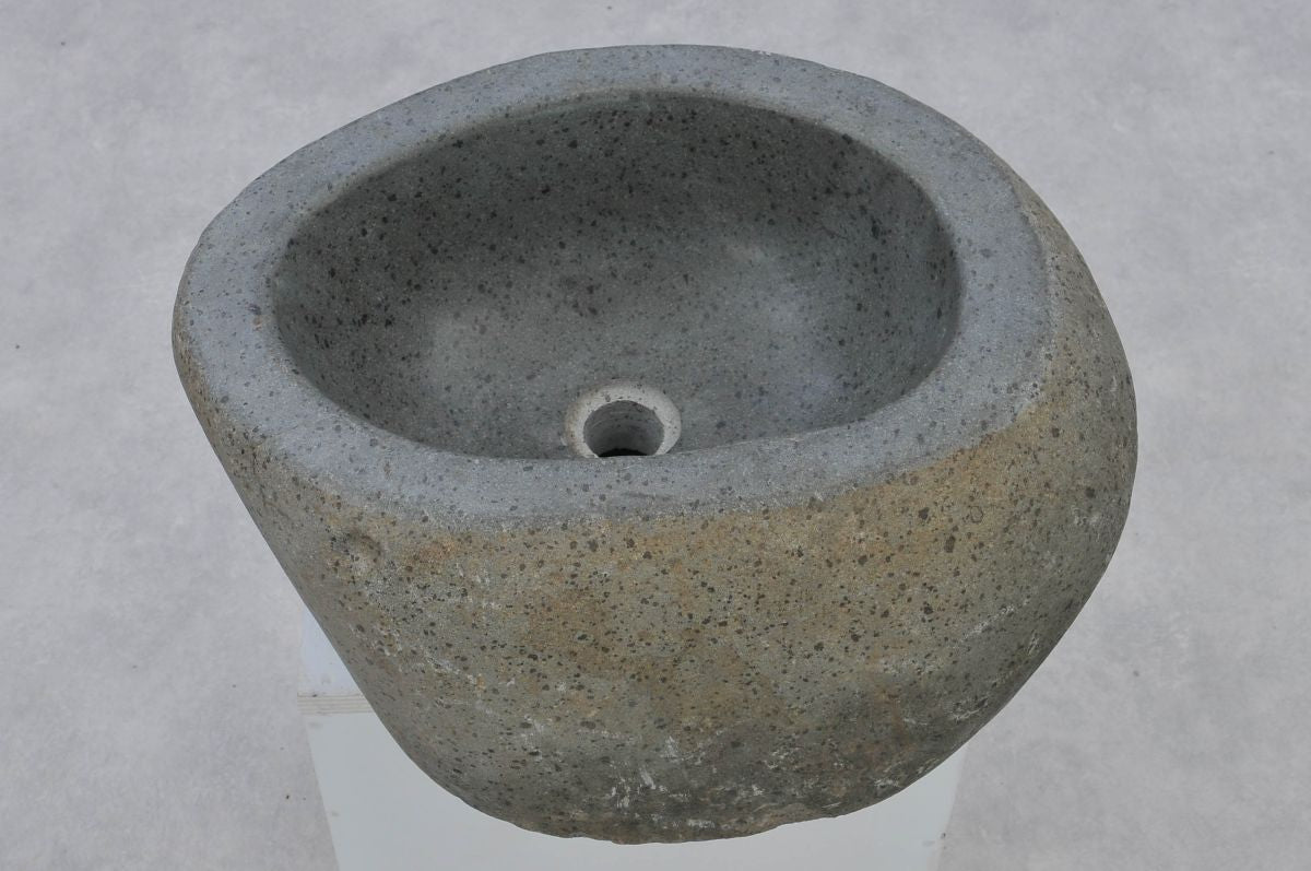 Lavandino da appoggio in legno pietrificato - 37366