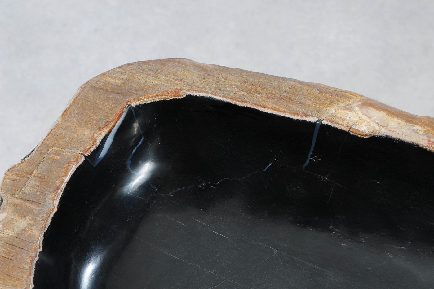 Lavandino da appoggio in legno pietrificato - 55270