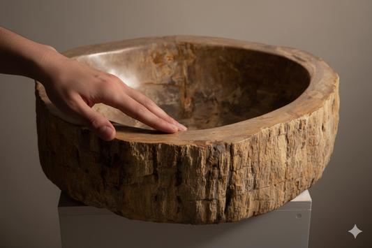 Come Scegliere il Lavabo in Legno Fossile Perfetto: Guida a Forma, Colore e Stile