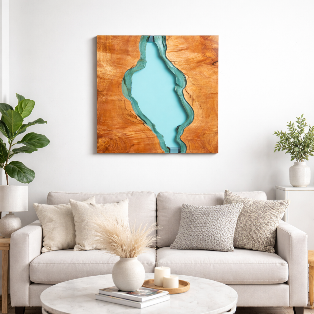 Oggetti in Legno e Resina: Quadri, Lampade e Orologi Artigianali