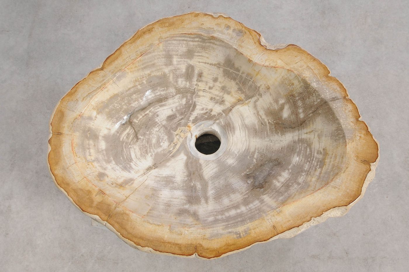 Lavandino da appoggio in legno pietrificato - 60415