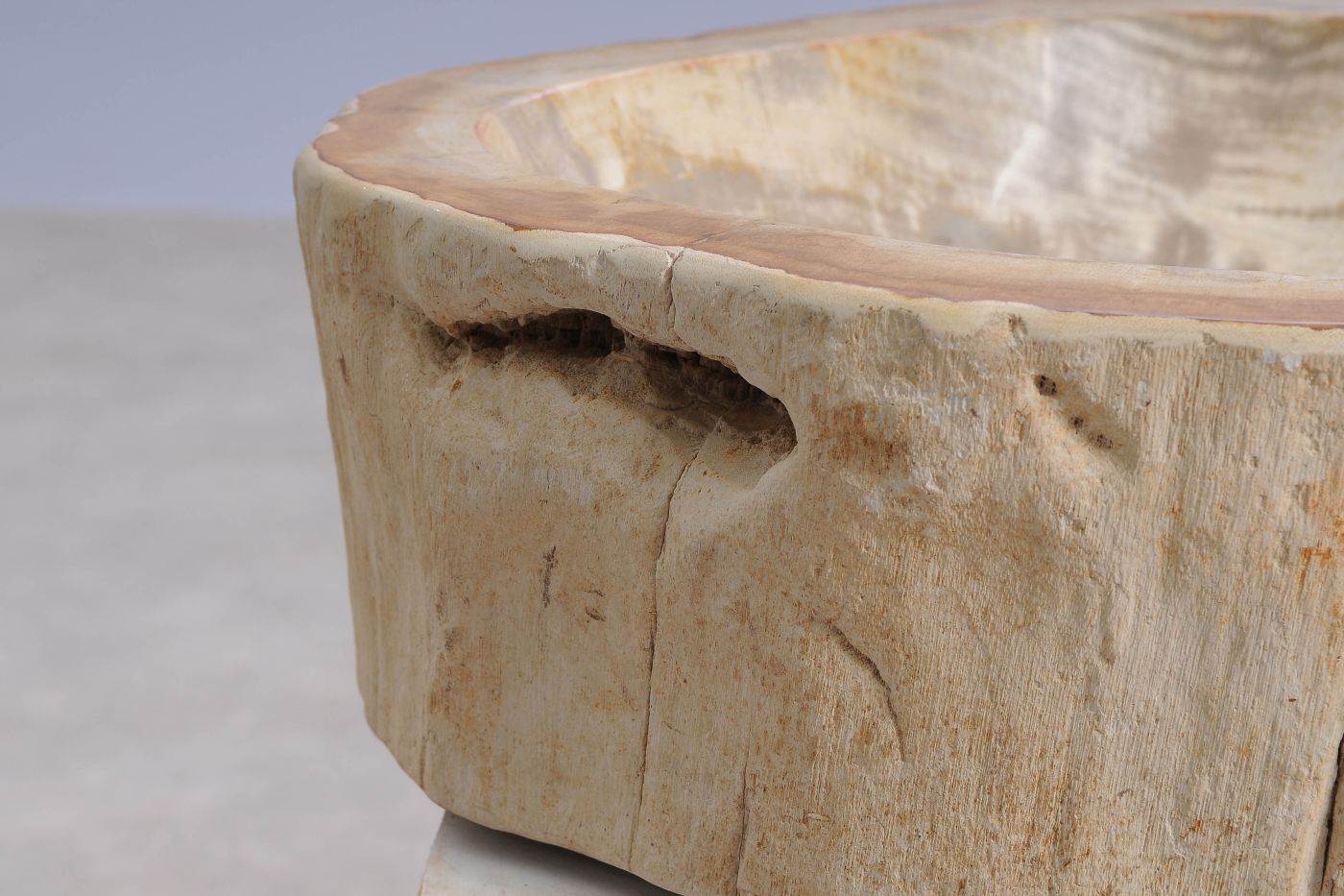 Lavandino da appoggio in legno pietrificato - 60415