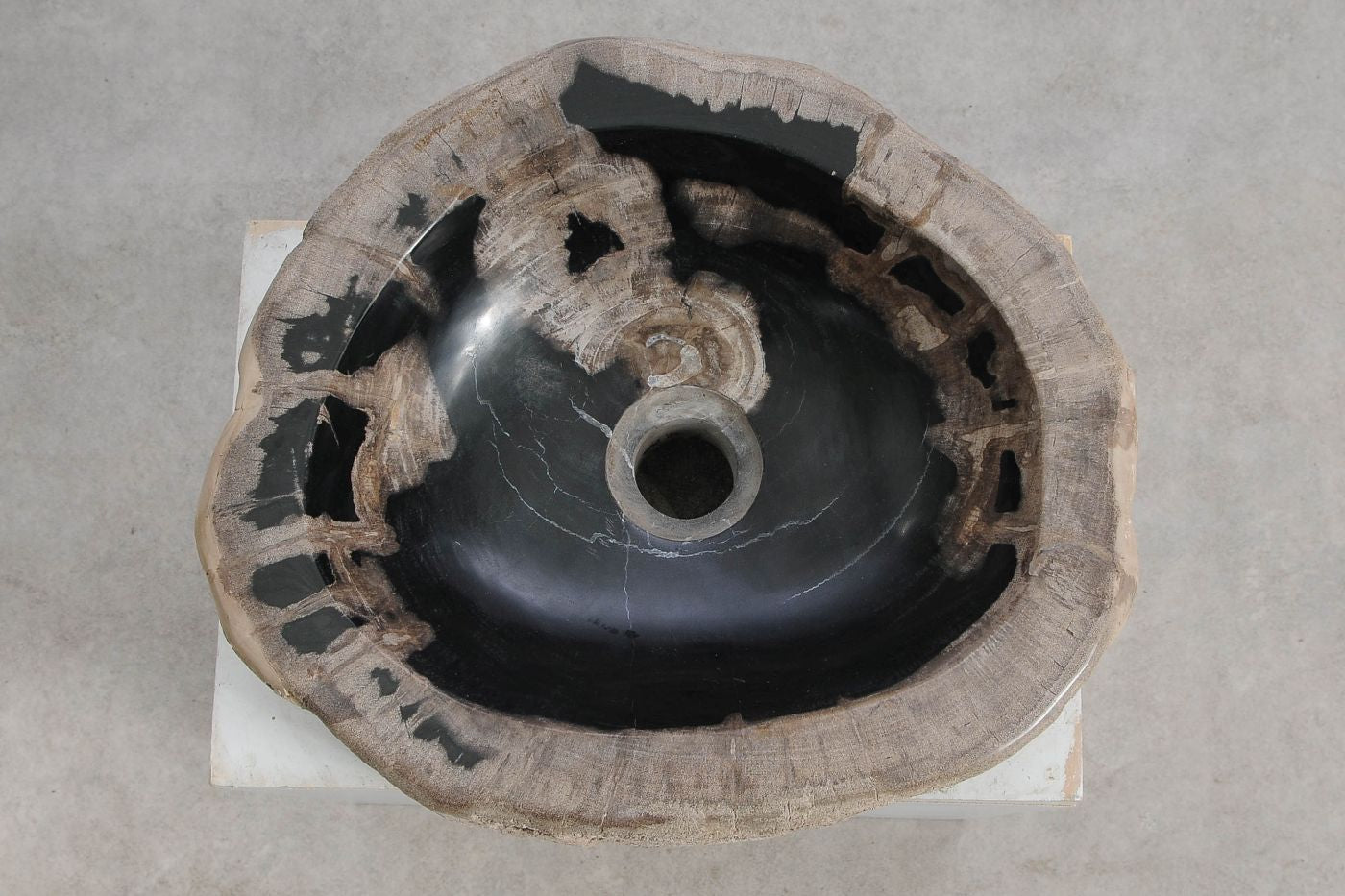 Lavandino da appoggio in legno pietrificato - 60423