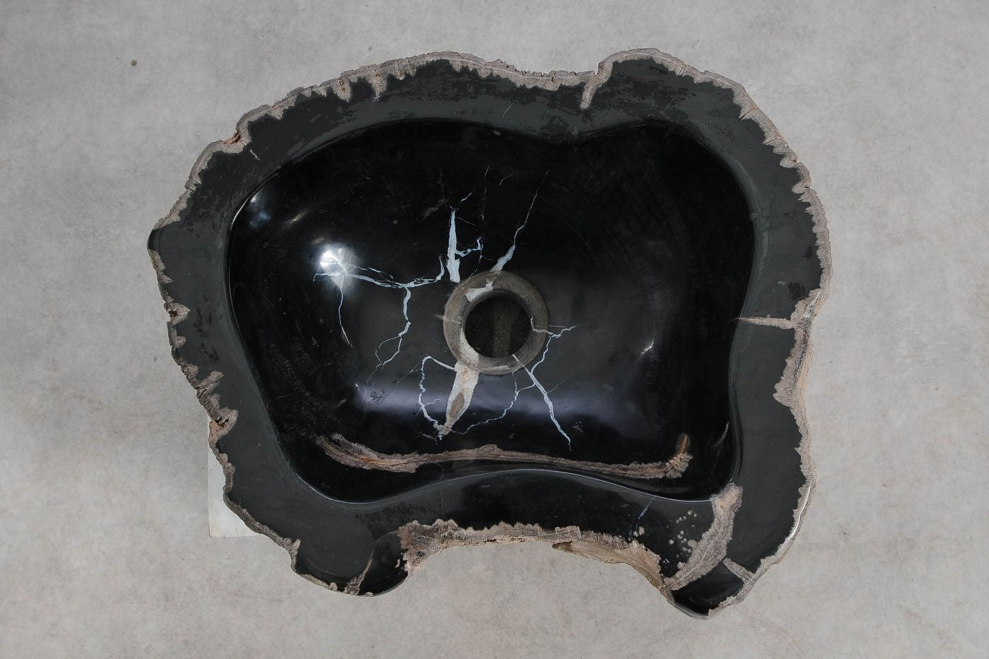 Lavandino da appoggio in legno pietrificato - 60428