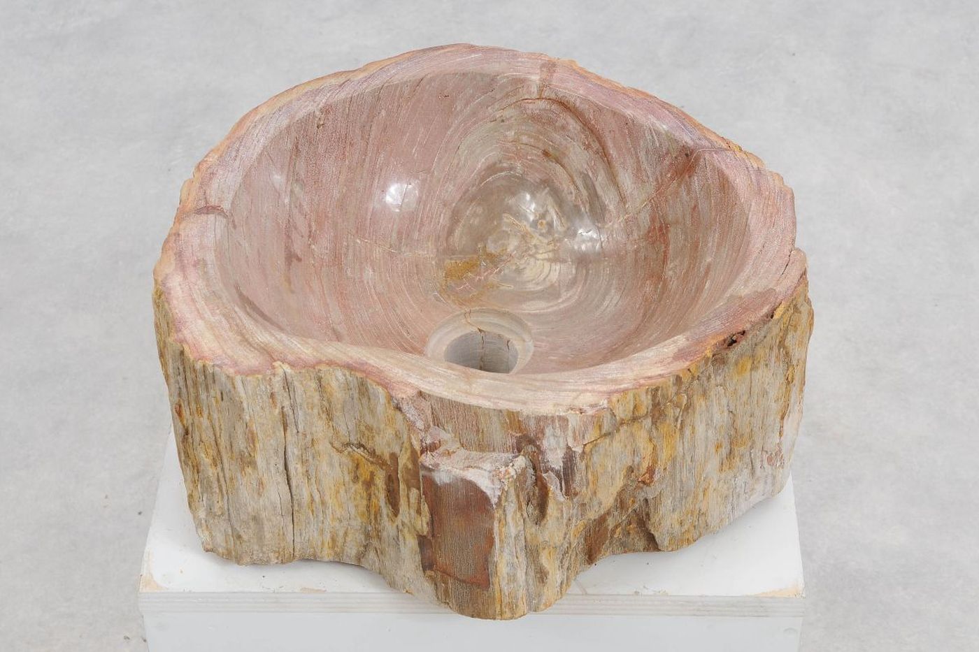 Lavandino da appoggio in legno pietrificato - 50227