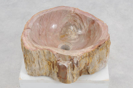 Lavandino da appoggio in legno pietrificato - 50227