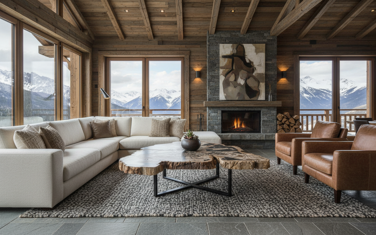 Tavolino caffè in legno pietrificato - 58254