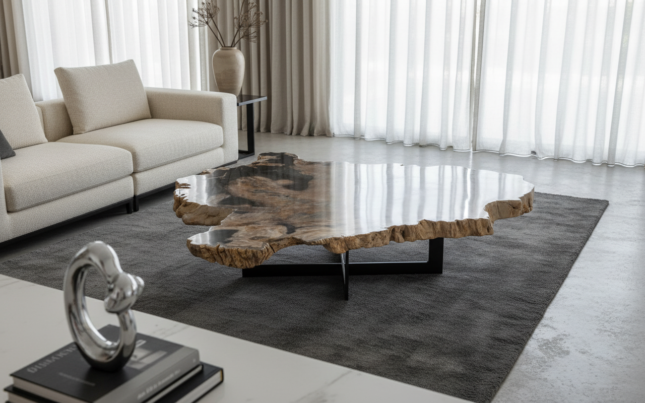 Lastra per tavolo in legno fossile - 55296