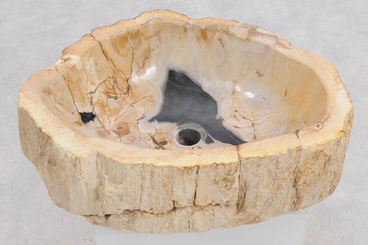 Lavandino da appoggio in legno pietrificato - 50208