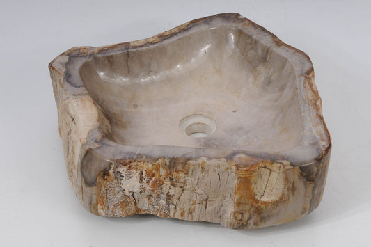 Lavandino da appoggio in legno pietrificato - 53406