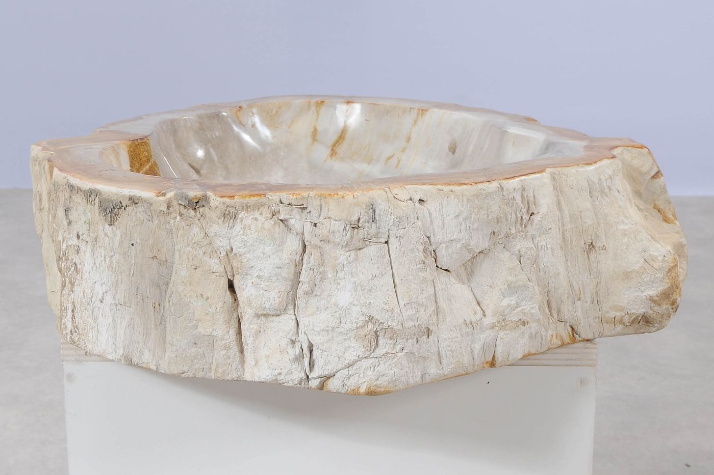 Lavandino da appoggio in legno pietrificato - 55272