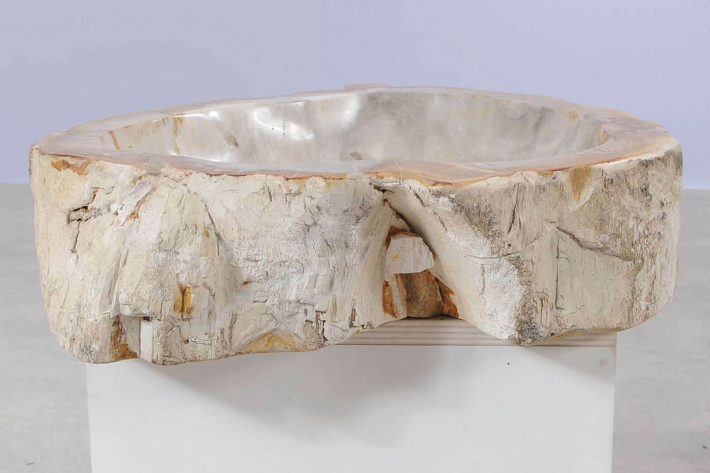 Lavandino da appoggio in legno pietrificato - 55272