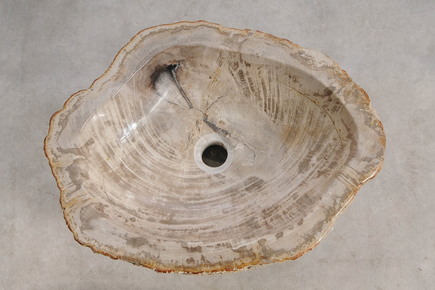 Lavandino da appoggio in legno pietrificato - 60418