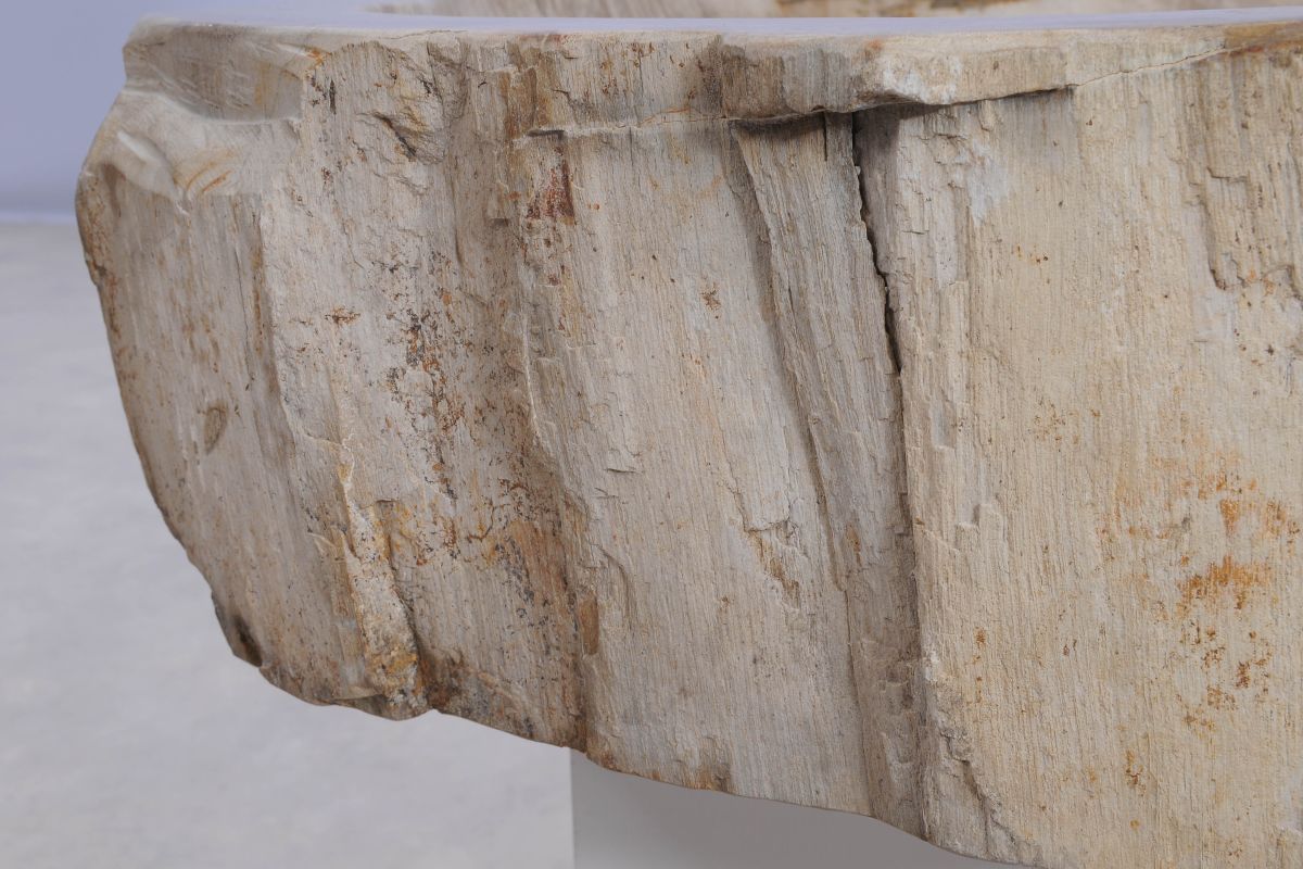 Lavandino da appoggio in legno pietrificato - 48320