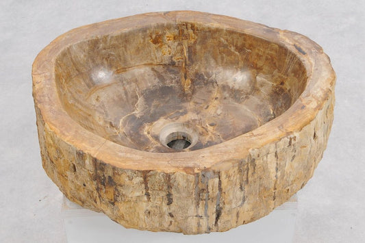 Lavandino da appoggio in legno pietrificato - 50205