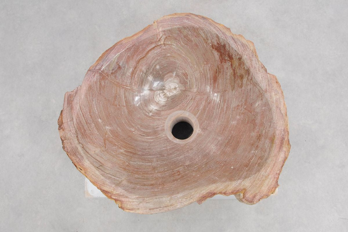 Lavandino da appoggio in legno pietrificato - 50228