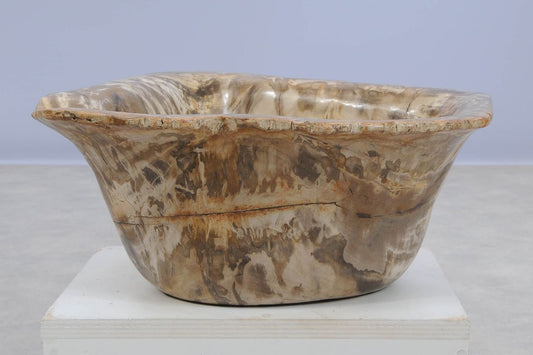 Lavandino da appoggio in legno pietrificato - 50237